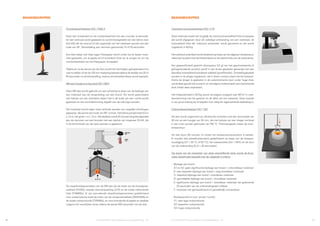 10 11
ALUCOBOND®
Brandveiligheid van gevelbekleding  NL
ALUCOBOND®
Brandveiligheid van gevelbekleding  NL
BRANDBEGRIPPEN BRANDBEGRIPPEN
Calorische bovenwaardetest ISO 1716
Deze methode maakt het mogelijk de maximumhoeveelheid hitte te bepalen
die wordt afgegeven door de volledige verbranding van een materiaal, de
hoeveelheid hitte die ‘calorisch potentieel’ wordt genoemd en die wordt
uitgedrukt in MJ/kg.
Het calorisch potentieel wordt berekend op basis van de stijging in temperatuur,
rekening houdend met de hitteverliezen en de latente hitte van de waterdamp.
Een gespecificeerd gewicht (doorgaans 0,5 g) van het gepulveriseerde of
gefragmenteerde product wordt in een kroes geplaatst gemengd met een
identieke hoeveelheid brandbaar additief (paraffineolie). Ontstekingskabels
worden in de drager ingebracht, die in direct contact staat met het teststuk.
Zodra de drager is geplaatst in de calorimetrische bom onder hoge druk,
wordt deze gevuld met zuurstof, en vervolgens onderworpen aan toenemende
druk totdat deze explodeert.
Het hittepotentieel in MJ/kg wordt vervolgens omgezet naar MJ/m2
in over-
eenstemming met het gewicht en de dikte van het materiaal. Deze waarde
is van groot belang bij te bepalen hoe veilig de regenwerende bekleding is.
Onbrandbaarheidstest ISO 1182
De test wordt uitgevoerd op cilindrische monsters met een doorsnede van
45 mm en een hoogte van 50 mm, die met behulp van een drager verticaal
in een oven worden gehouden op 750 °C. Thermokoppels meten de oven-
temperatuur.
De test duurt 60 minuten of totdat het temperatuurevenwicht is bereikt.
Er worden drie classificatiecriteria gedefinieerd op basis van de tempera-
tuurstijging (∆T ≤ 30 °C of 50 °C), het massaverlies (∆m ≤ 50%) en de duur
van de ontbranding (0 of ≤ 20 seconden).
Op basis van de resultaten van deze verschillende tests wordt de Euro-
class-classificatie bepaald met de volgende 3 criteria:
	
- Bijdrage aan brand:
	 A1 en A2: geen significante bijdrage aan brand = onbrandbaar materiaal
	 B: zeer beperkte bijdrage aan brand = laag brandbaar materiaal
	 C: beperkte bijdrage aan brand = brandbaar materiaal
	 D: gemiddelde bijdrage aan brand = brandbaar materiaal
	 E: 
significante bijdrage aan brand = brandbaar materiaal dat gedurende
20 seconden aan de ontbrandingstest voldoet
	 F: materiaal niet geclassificeerd of gemakkelijk ontvlambaar
	
- Rookopaciteit (s voor ‘smoke’ [rook]):
	 S1: zeer lage rookproductie
	 S2: beperkte rookproductie
	 S3: hoge rookproductie
Ontvlambaarheidstest ISO 11925-2
Deze test is bedoeld om de ontvlambaarheid van een monster te beoorde-
len dat verticaal wordt geplaatst en wordt blootgesteld aan een kleine vlam
(0,8 kW) die de rand en/of het oppervlak van het materiaal aanvalt met een
hoek van 45°. Blootstelling aan vlammen gedurende 15 of 30 seconden.
Een klein bakje met twee lagen filterpapier wordt onder het te testen mate-
riaal geplaatst, om druppels en/of brandend afval op te vangen en om de
ontvlambaarheid van het filterpapier te bepalen.
Tijdens en na de aanval van de vlam wordt het vlamtraject geïnspecteerd om
vast te stellen of het de 150 mm markering behaalt tijdens de testtijd van 20 of
60 seconden na de blootstelling, waarna de behaalde klasse wordt bepaald.
SBI-test (single burning item) EN 13823
Deze SBI-test wordt gebruikt om een schatting te doen van de bijdrage van
een materiaal aan de verspreiding van een brand. Dit wordt gesimuleerd
met behulp van een brandend object dat in de hoek van een ruimte wordt
geplaatst en een warmtestroming afgeeft aan de naburige wanden.
Het materiaal wordt tegen twee verticale wanden van ongelijke afmetingen
geplaatst, die samen een hoek van 90° vormen. Het kleine paneel meet 0,5 m
x 1,5 m, het grote 1 m x 1,5 m. Het teststuk wordt 20 minuten lang blootgesteld
aan de vlammen van een brander met een sterkte van ongeveer 30 kW, die
in de binnenhoek van de twee wanden is geplaatst.
De classificatieparameters van de SBI-test zijn de index van de brandgroei-
snelheid (FIGRA), laterale vlamverspreiding (LFS) en de totale vrijkomende
hitte (THR600s). Er zijn aanvullende classificatieparameters gedefinieerd
voor rookproductie zoals de index van de rookgroeisnelheid (SMOGRA) en
de totale rookproductie (TSP600s), en voor brandende druppels en deeltjes
volgens het verschijnen ervan tijdens de eerste 600 seconden van de test.
 