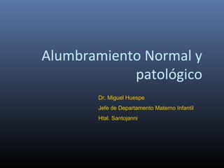 Alumbramiento Normal y
            patológico
       Dr. Miguel Huespe
       Jefe de Departamento Materno Infantil
       Htal. Santojanni
 