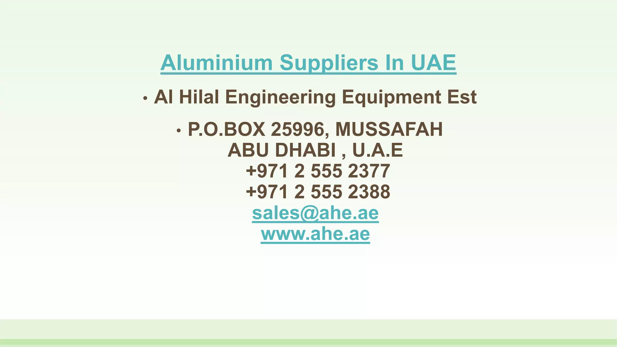 Aluminium as a material | PPTX