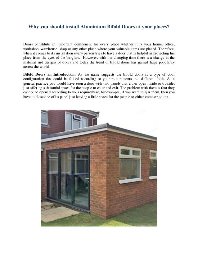 Need To Know About Installing Aluminium Bifold Doors