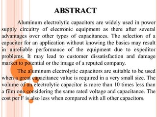 Aluminium electrolytic capacitor