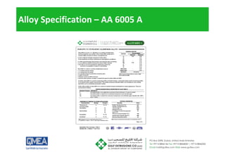Alloy Specification – AA 6005 A
 