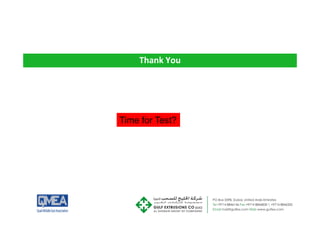 Thank You
Thank You
Time for Test?
 