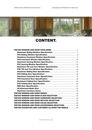 Window Catalogue.pdf Teeyeo Aluminum and upvc window catalog | PDF