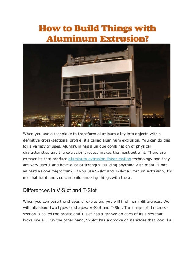 Aluminum extrusion linear motion