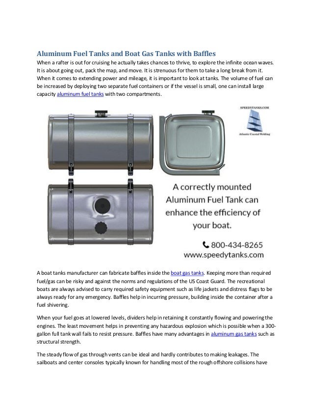 Aluminum Fuel Tanks and Boat Gas Tanks with Baffles