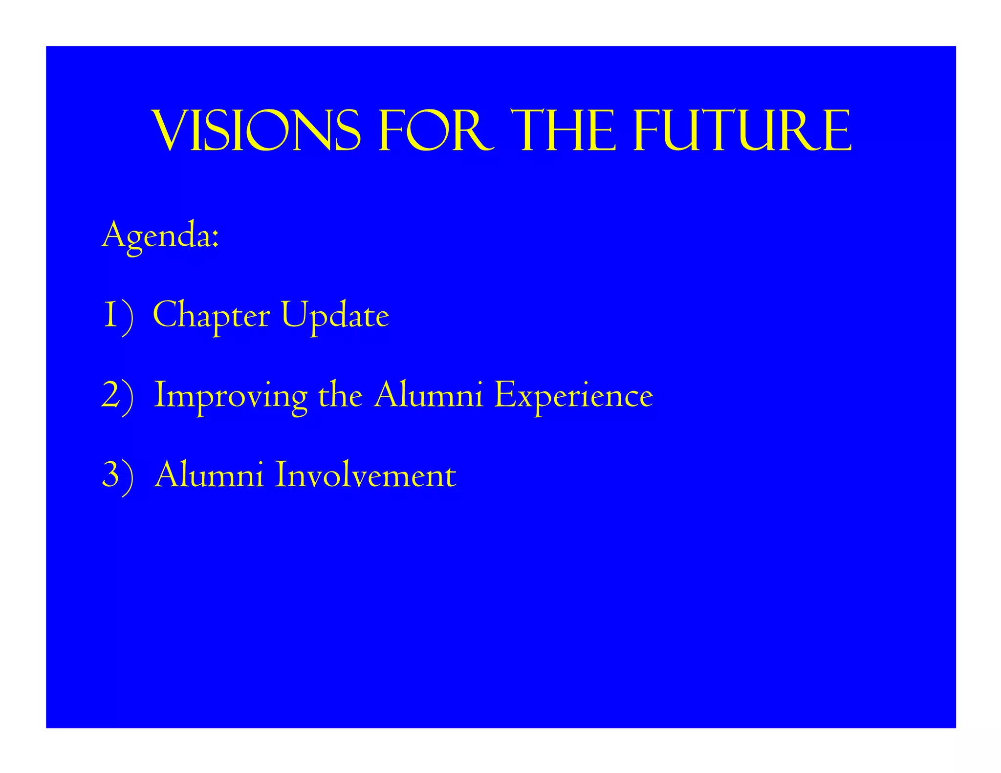 Alumni Presentation - Homecoming 2007