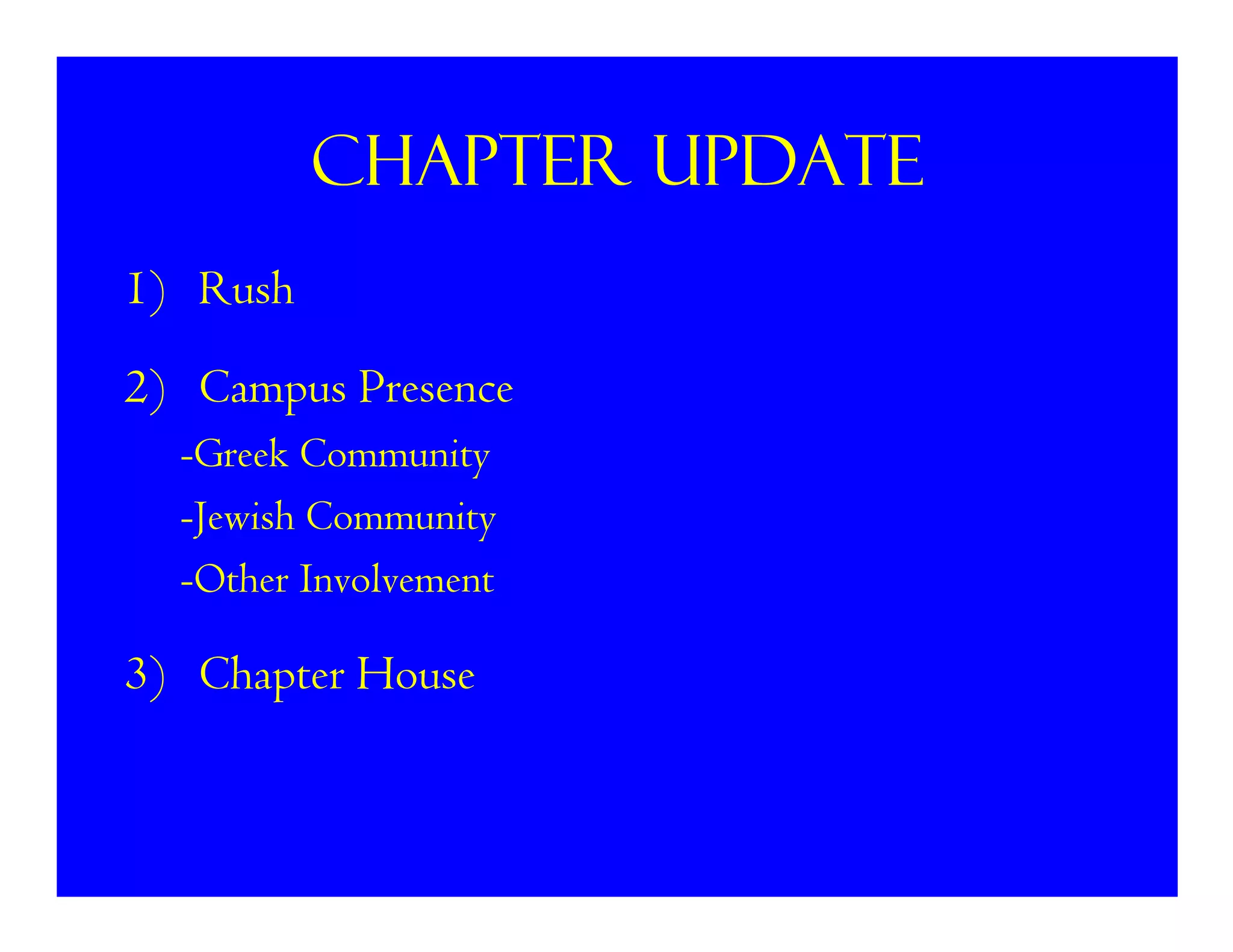 Alumni Presentation - Homecoming 2007