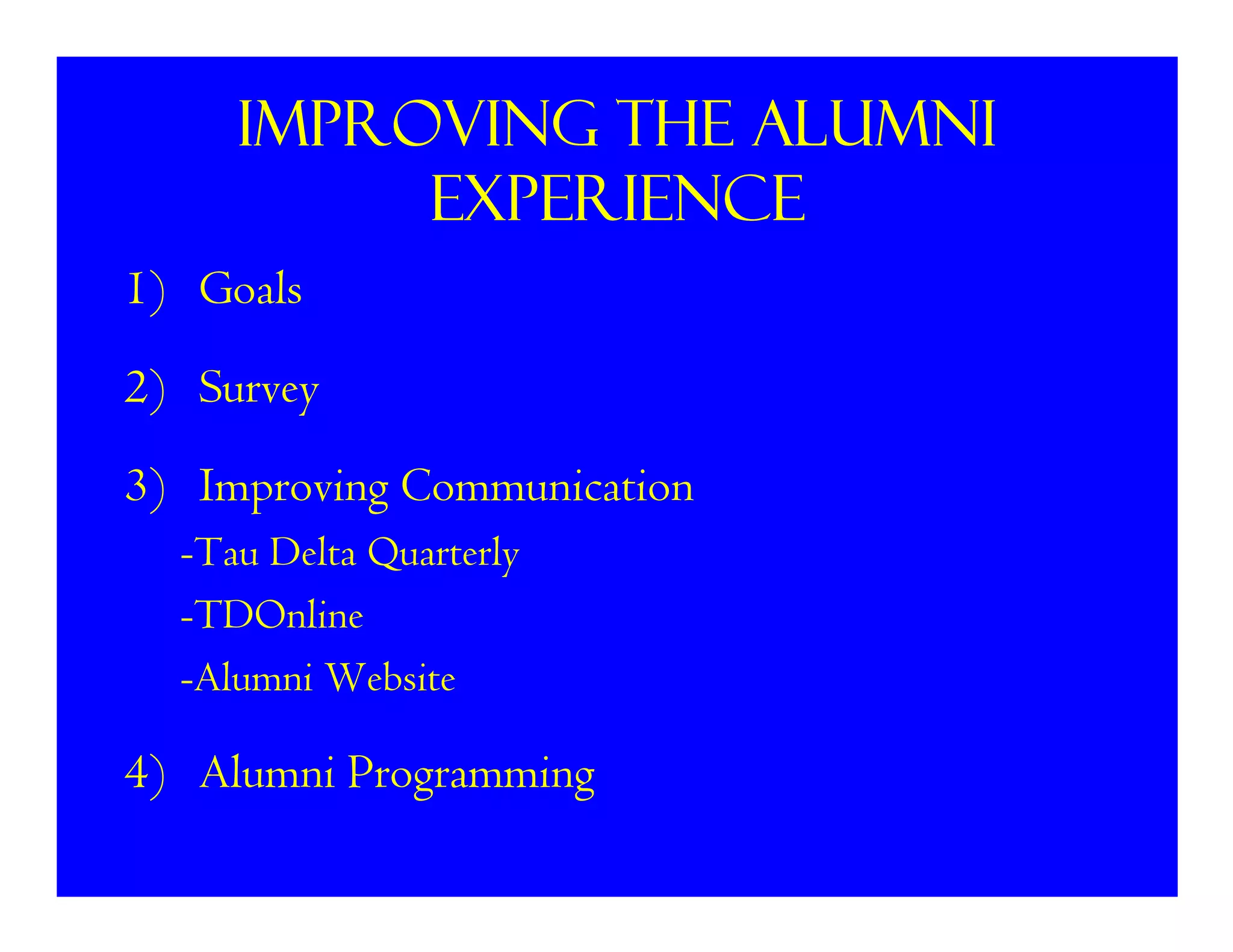 Alumni Presentation - Homecoming 2007