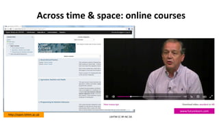 Across time & space: online courses
LSHTM CC BY-NC-SA
http://open.lshtm.ac.uk
www.futurelearn.com
 
