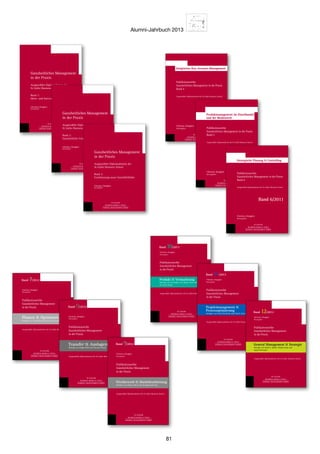 Alumni-Jahrbuch 2013
81
Publikationsreihe
Ganzheitliches Management in der Praxis
Band 4
Ausgewählte Diplomarbeiten der St.Galler Business School
Christian Abegglen
Herausgeber
ST.GALLER
BUSINESS BOOKS  TOOLS
GENERAL MANAGEMENT SERIES
Band 4/2011
Integriertes Key-Account-Management
Publikationsreihe
Ganzheitliches Management in der Praxis
Band 5
Ausgewählte Diplomarbeiten der St.Galler Business School
Christian Abegglen
Herausgeber
ST.GALLER
BUSINESS BOOKS  TOOLS
GENERAL MANAGEMENT SERIES
Band 5/2011
Produktmanagement im Einzelhandel
und der Medienwelt
ST.GALLER
BUSINESS BOOKS  TOOLS
GENERAL MANAGEMENT SERIES
Band 6/2011
Strategische Planung  Controlling
Publikationsreihe
Ganzheitliches Management in der Praxis
Band 6
Ausgewählte Diplomarbeiten der St.Galler Business School
Christian Abegglen
Herausgeber
Ganzheitliches Management
in der Praxis
Ausgewählte Diplomarbeiten der
St.Galler Business School
Band 1:
Ideen- und Innovationsmanagement
Christian Abegglen
Herausgeber
ST.GALLER
BUSINESS BOOKS  TOOLS
GENERAL MANAGEMENT SERIES
Ganzheitliches Management
in der Praxis
Ausgewählte Diplomarbeiten der
St.Galler Business School
Band 2:
Ganzheitliche Unternehmensanalyse
Christian Abegglen
Herausgeber
ST.GALLER
BUSINESS BOOKS  TOOLS
GENERAL MANAGEMENT SERIES
Ganzheitliches Management
in der Praxis
Ausgewählte Diplomarbeiten der
St.Galler Business School
Band 3:
Erschliessung neuer Geschäftsfelder
Christian Abegglen
Herausgeber
ST.GALLER
BUSINESS BOOKS  TOOLS
GENERAL MANAGEMENT SERIES
ST.GALLER
BUSINESS BOOKS  TOOLS
GENERAL MANAGEMENT SERIES
7
ChristianAbegglenPlanenOptimieren·Band7
Christian Abegglen
Herausgeber
Publikationsreihe
Ganzheitliches Management
in der Praxis
Planen  Optimieren
Beiträge von Armin Hürlimann und Alexander Hust
Ausgewählte Diplomarbeiten der St.Galler Business School
Band 7/2012
ST.GALLER
BUSINESS BOOKS  TOOLS
GENERAL MANAGEMENT SERIES
ST.GALLER
BUSINESS BOOKS  TOOLS
GENERAL MANAGEMENT SERIES
8
ChristianAbegglenTransferAuslagerung·Band8
Christian Abegglen
Herausgeber
Publikationsreihe
Ganzheitliches Management
in der Praxis
Transfer  Auslagerung
Beiträge von Hagen Höhl und Thomas Gazlig
Ausgewählte Diplomarbeiten der St.Galler Business School
Band 8/20128: Transfer  Auslagerung
n Zeiten turbulenter Umbrüche rücken immer häufiger so-
e «Make or Buy Entscheidungen» ins Zentrum des unterneh-
n Radars. Damit einhergehend spielen eine Konzentration auf
petenzen, der Aufbau von Know-how bzw. auch der Transfer
sen und Technologien eine zunehmend bedeutsame Rolle. Aus
Grunde steht der 8. Band ganz im Zeichen des Themenkreises
 Auslagerung». Outsourcing beschreibt mit einem Wort eine
von solchen Möglichkeiten, die sich im Laufe der letzten Jahre
lt haben.
n Beitrag werden diese von Hagen Höhl aufgegriffen und mit
rifflichkeiten Off-, On- und Nearshoring konfrontiert. Nach
aillierten Auseinandersetzung mit Möglichkeiten und Grenzen
tifikation verlagerungsfähiger Leistungen werden sowohl ein
alog, der sog. Verlagerungs-Check sowie vor Off- bzw. On-
tscheidungen zu überprüfende Kriterien erarbeitet.
te Beitrag verfasst von Thomas Gazlig soll dazu beitragen,
onspotenziale an der Schnittstelle von Grundlagenforschung
schaft besser auszuschöpfen. Hierbei muss sich der Technologie-
auf neue Anforderungen einstellen d.h. Transfereinrichtungen
ordert sich auf Kernkompetenzen fokussieren und gleichzeitig
del von der Technologie- zur Nutzenorientierung vollziehen.
winnt insbesondere die Initiierung und aktive Gestaltung von
gen zwischen Wissenschaftlern und Unternehmensvertretern
üsselelement erfolgreichen Technologietransfer an Bedeutung.
ag endet der Vorstellung des sog. «Relationship-Management-
» – einem Vorschlag zur praxisrelevanten Umsetzung dieser
nis.
ST.GALLER
BUSINESS BOOKS  TOOLS
GENERAL MANAGEMENT SERIES
ST.GALLER
BUSINESS BOOKS  TOOLS
GENERAL MANAGEMENT SERIES
EDITIONGENERALMANAGEMENTSERIES
9
ChristianAbegglenWettbewerbMarktbearbeitung·Band9
Christian Abegglen
Herausgeber
Publikationsreihe
Ganzheitliches Management
in der Praxis
Wettbewerb  Marktbearbeitung
Beiträge von Simone Bliem und Wolfgang Blender
Ausgewählte Diplomarbeiten der St.Galler Business School
Band 9/2012Band 9: Wettbewerb  Marktbearbeitung
Märkte als Orte des Zusammentreffens von Angebot und Nachfrage
sowie auch Wettbewerbsschauplätze sind mit die wesentlichsten Ele-
mente unseres Wirtschaftssystems. Band 9 beschäftigt sich daher mit
den Bereichen Wettbewerb und Marktbearbeitung.
Der erste Beitrag von Simone Bliem analysiert Wettbewerbs- und Markt-
bearbeitungsstrategien für den E-Participation Markt in Deutschland.
Mittlerweile ist E-Participation in Deutschland zunehmend Gegenstand
von Ausschreibungen der öffentlichen Verwaltung, sei es als ein Teil-
bereich von E-Government-Projekten im Sinne eines Qualitätsmerk-
mals oder als ausschließliches E-Participation-Projekt. Nach umfassen-
den Analyse wird eine Wettbewerbs- und Marktbearbeitungsstrategie
für den E-Participation Markt in Deutschland erarbeitet. Innovationen
in Produkte und Prozesse sind heute unerlässlich für Unternehmen, die
am Markt dauerhaft erfolgreich sein wollen.
Der zweite Beitrag von Wolfgang Blender beschäftigt sich mit der
Generierung und selektiven Argumentation von Alleinstellungsmerk-
malen. Hat man die Alleinstellungsmerkmale identifiziert, gilt es jeweils
ein Concept Board dazu zu erstellen, das die Problemstellung des Kun-
den beschreibt, die Innovation darstellt, den Kundenutzen umschreibt
und ihn belegt, um am Ende einen kurzen Slogan daraus zu formen, der
möglichst einprägsam ist.
ST.GALLER
BUSINESS BOOKS  TOOLS
GENERAL MANAGEMENT SERIES
ST.GALLER
BUSINESS BOOKS  TOOLS
GENERAL MANAGEMENT SERIES
EDITIONGENERALMANAGEMENTSERIES
10
ChristianAbegglenProjektmanagementProzessoptimierung·Band11
Christian Abegglen
Herausgeber
Publikationsreihe
Ganzheitliches Management
in der Praxis
Produkt  Vermarktung
Beiträge von Iris Ziegler, Eva-Maria Tomic und
Dr. Erwin Thom
Ausgewählte Diplomarbeiten der St.Galler Business School
Band 10/2013
Band 10: Produkt  Vermarktung
Band 10 widmet sich dem breiten Themenbereich von Produkt und
Vermarktung. Dabei beschäftigt sich der erste Beitrag von Iris Ziegler in
englischer Sprache mit der Kombination von «Quality by Design» (QbD)
und einem minimalistischen Ansatz zum Zwecke der Optimierung der
Value Chain und Profitabilität in der Pharma Industrie. Dabei stellt sich
heraus, dass QbD sowohl die Forschung nach besseren medizinischen
Produkten als auch nachhaltiges Wachstum der Unternehmung zielfüh-
rend fördert.
Im zweiten Beitrag von Eva-Maria Tomic wird das Marketinginstru-
ment «Messe» und deren Bedeutung für eine effektive Erfolgskontrolle
im Detail beleuchtet. Ziel ist dabei die Herleitung eines proaktiven und
umsichtigen Messemanagements unter Hinzuziehung verschiedenster
Controllingansätze, die dieses Marketingtool optimieren helfen. Dabei
stellt sich erwartungsgemäss heraus, dass eine gute Messekontrolle mit
einer klaren, quantifizierbaren Zielsetzung steht und fällt. Richtig im-
plementiert trägt ein integriertes Messemanagement vielseitig zur Errei-
chung der Unternehmensziele bei.
Der dritte Artikel von Dr. Erwin Thom beruht auf einer Analyse zur Ver-
besserung der Situation des Informationsschutzes in den Gesellschaften
des Bayer-Konzerns in der Volksrepublik China. Das daraus entstandene
ganzheitliche Programm zur Informationssicherheit «Framework for In-
formation Security und Risk-Management» beruht auf einem stabilen
Architekturmodell und berücksichtigt dabei sowohl lokale als auch glo-
bale Anforderungen. Ein konkretes Change-Management-Konzept zur
Umsetzung des Programms rundet die Arbeit ab.
ST.GALLER
BUSINESS BOOKS  TOOLS
GENERAL MANAGEMENT SERIES
ST.GALLER
BUSINESS BOOKS  TOOLS
GENERAL MANAGEMENT SERIES
EDITIONGENERALMANAGEMENTSERIES
11
ChristianAbegglenProjektmanagementProzessoptimierung·Band11
Christian Abegglen
Herausgeber
Publikationsreihe
Ganzheitliches Management
in der Praxis
Projektmanagement 
Prozessoptimierung
Beiträge von Frank Weinfurth und Gabriel Alain Fechir
Ausgewählte Diplomarbeiten der St.Galler Business School
Band 11/2013
Band 11: Projektmanagement 
Prozessoptimierung
Gerade in schnelllebigen Zeiten mit erhöhten Unsicherheiten gewinnt
der Ansatz der projektbasierten Organisation als auch die Optimierung
von Prozessen zunehmend an Bedeutung, welchen Thematiken sich
Band 11 widmet. Frank Weinfurth steuert hier in einem ersten Beitrag
einen Lösungsansatz für Herausforderungen in der Beratung von ERP-
Einführungsprojekten, insbesondere für KMU, bei. Dieser Ansatz basiert
primär auf der Idee, die eigene, evolutorisch entwickelte Projektkom-
petenz und -effizienz auch den Kunden im Rahmen des gemeinsamen
Projektes zur Verfügung zu stellen.
Mit dem konkreten Ausbau der Projektmanagement-Kompetenz inner-
halb einer Consulting-Unternehmung beschäftigt sich der zweite Beitrag
von Gabriel Alain Fechir. Dabei werden aus einer fundierten, ganzheit-
lichen Analyse des Projektmanagements des Unternehmens konkrete
Harmonisierungs- und Optimierungsansätze erarbeitet und so auf eine
Institutionalisierung des Projektmanagements hingesteuert. Insbeson-
dere bei umfangreichen Projekten lässt das Ergebnis Einsparungen und
so einen konkreten monetären Nutzen erwarten.
ST.GALLER
BUSINESS BOOKS  TOOLS
GENERAL MANAGEMENT SERIES
ST.GALLER
BUSINESS BOOKS  TOOLS
GENERAL MANAGEMENT SERIES
EDITIONGENERALMANAGEMENTSERIES
12
ChristianAbegglenGeneralManagementStrategie·Band12
Christian Abegglen
Herausgeber
Publikationsreihe
Ganzheitliches Management
in der Praxis
General Management  Strategie
Beiträge von Daniel L. Rüedi, Thomas Grün und
Ingrid Schwaiger
Ausgewählte Diplomarbeiten der St.Galler Business School
Band 12/2013
Band 12:
General Management  Strategie
Vor dem Hintergrund der integrierten Abstimmung von Einzelmassnah-
men mit der Gesamtunternehmung und deren Zielen beschäftigt sich
Band 12 mit den umfassenden Bereichen von General Management und
Strategie. Dabei thematisiert in einem ersten Beitrag Daniel L. Rüedi
die Zukunft des Produktes «Index X» der in der Verlagsbranche tätigen
Muster AG, eines Marktdienstleisters im baunahen Umfeld und rückt
dabei die Optionen Re-Launch oder Marktaustritt in den Fokus. Es wird
der Informationsservice «Index X» näher analysiert und Impulse für
dessen kundenorientierte Neupositionierung erarbeitet.
Thomas Grün beschäftigt sich im zweiten Artikel mit dem St. Galler
Konzept Integriertes Management und setzt dieses in den spannenden
Kontext des mittlerweile häufig diskutierten Bank- und Sparkassenwe-
sens. Sparkassen sind dabei aufgrund einer spezifischen Gesetzeslage
als Anstalten öffentliches Rechts primär im Sinne eines Stakeholder-
Ansatzes organisiert und aus normativer Perspektive eher pluralistisch
und gesellschaftlich aufgestellt, was insbesondere aus dem Blickwinkel
des St. Galler Gedankenguts interessante Erkenntnisse verspricht.
Den Abschluss des Bandes bietet der englischsprachige Beitrag von
Ingrid Schwaiger die sich mit Reorganisationsprozessen einer Orga-
nisation höherer Ebene – der Europäischen Kommission – beschäftigt
und dabei vergangene Lessons Learned und zukünftige strategische
Überlegungen thematisiert. Das St. Galler Konzept Integriertes Manage-
ment wird dabei mit speziellen Charakteristiker einer Institution auf
Europäischer Ebene kombiniert – also eine umfassende Perspektive ein-
genommen und verschiedene Teilaspekte der Reorganisation punktuell
herausgegriffen.
 