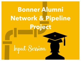 Bonner Alumni
Network & Pipeline
Project
Input Session
 