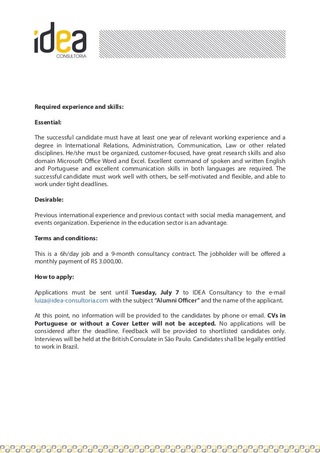 Alumni Officer Terms Of Reference