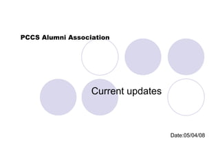 PCCS Alumni Association Current updates Date:05/04/08 