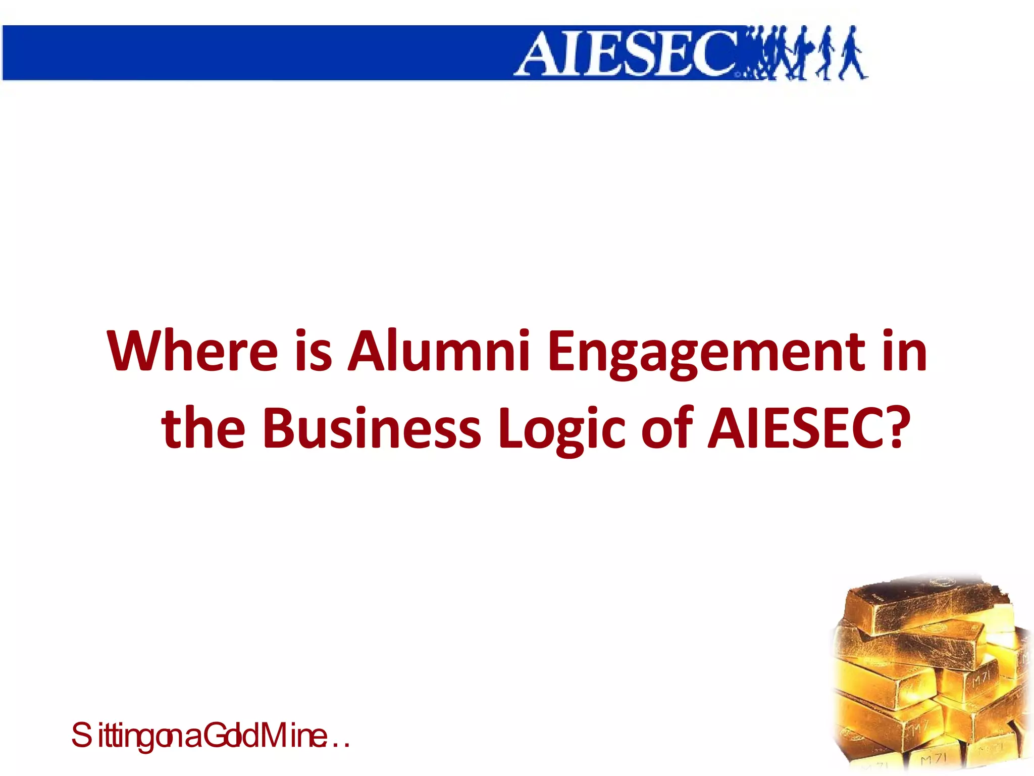 Where is Alumni Engagement in the Business Logic of AIESEC? 