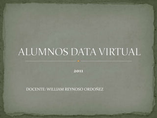2011 ALUMNOS DATA VIRTUAL DOCENTE: WILLIAM REYNOSO ORDOÑEZ 