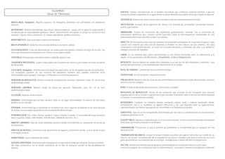 ANOFELINOS, mosquitos:
ARTRÓPODO:
ASINTOMÁTICO:
BROTE EPIDÉMICO:
CICLO BIOLÓGICO:
CENTINELA:
CRIADEROS PREFERIDOS:
CULICINOS, mosquitos:
DENSIDAD DE MOSQUITOS:
DENSIDAD LARVARIA:
ECLOSIÓN:
ENDEMIA:
EPIDEMIA:
EPIDEMIOLOGÍA:
HÁBITAT LARVARIO:
HÁBITOS DE REPOSO:
HEMATÓFAGO:
HUÉSPED PREFERIDO:
Algunas especies de mosquitos anofelinos son portadores del paludismo
humano.
Animal invertebrado que posee simetría bilateral, cuerpo por lo general segmentado y
recubierto por un exoesqueleto quitinoso (duro), exteriormente articulado, en el que se reconocen tres
regiones: cabeza, tórax y abdomen. Ej: arañas, garrapatas, polillas e insectos.
Que no produce ni presenta síntomas.
Epidemia circunscripta debida a una fuente común.
Fases de desarrollo por las cuales pasa una planta o animal a lo largo de su vida. Las
fases que atraviesan los mosquitos son: huevo, larva, pupa y adulto.
Persona que está observando o vigilando alguna cosa.
Lugares adecuados para la puesta de huevos y para todas las fases acuáticas
del desarrollo.
Pertenecen a este grupo la mayor parte de los mosquitos que no son anofelinos.
Los mosquitos culicinos no son vectores del paludismo humano pero pueden transmitir otras
enfermedades (por ejemplo, el dengue, la filariasis o la encefalitis japonesa).
Número medio de mosquitos por persona, habitación, casa, etc. en un área
epidemiológica dada.
Número medio de larvas por persona, habitación, casa, etc. en un área
epidemiológica dada.
Apertura de los huevos.
Enfermedad que persiste durante años en un lugar determinado. El número de afectados
puede o no ser elevado.
Enfermedad que se presenta en un número de casos superior al habitual en un corto período
de tiempo, en una región geográfica y en una población determinada.
Epi: sobre. Demos: pueblos. Logos: estudio o tratado. Es el estudio de lo que acontece
sobre el pueblo (salud, enfermedad, nivel de vida, calidad de servicios, etc.).
Tipo de medio ambiente acuático donde normalmente se encuentran las larvas de
los mosquitos.
Costumbres que determinan los lugares y momentos del día o de la noche en que
el mosquito se posa.
Que se alimenta de sangre.
Preferencia del mosquito por un tipo determinado de huésped, humano o animal.
(No debe confundirse con la simple aceptación de un tipo de huésped cuando no hay posibilidad de
opción).
HUEVOS:
INCIDENCIA:
INFESTACIÓN:
INMUNIDAD:
INSECTO:
LARVA:
MOSQUITO:
NIVEL DE VIREMIA:
OVIPOSTURA:
PREVALENCIA:
PUPA:
REPELENTE DE MOSQUITOS:
RESERVORIO:
SEROTIPOS:
SUSCEPTIBLES:
TRANSMISIÓN:
TRANSMISIÓN MECÁNICA:
VECTOR:
Células reproductoras de la hembra fecundada que contienen material nutritivo y que los
mosquitos hembra depositan en el agua donde se desarrollan hasta producir larvas que nadan en libertad.
Número de casos nuevos que se producen de una enfermedad determinada.
Invasión de la superficie del cuerpo o la vivienda por artrópodos, incluyendo insectos,
ácaros y garrapatas.
Estado de resistencia del organismo generalmente asociado con la presencia de
anticuerpos (defensas) que poseen acción específica sobre el microorganismo responsable de una
enfermedad infecciosa específica o sobre sus toxinas.
Perteneciente a una clase de animales invertebrados artrópodos de respiración traqueal, cuyo
cuerpo está cubierto por una cutícula quitinosa y dividido en una cabeza con dos antenas, dos ojos
compuestos y seis piezas bucales, un tórax con tres pares de patas y, a menudo, dos alas, y un abdomen
anillado y provisto de estigmas.
En los animales que sufren metamorfosis es una forma intermedia entre la embrionaria y la
adulta, en la cual pueden vivir libremente. (Anopheles, Culex y Stegomyia).
Insecto díptero de cuerpo fino y alargado y un solo par de alas alargadas y estrechas, cuya
hembra pica al hombre y a los animales para alimentarse de su sangre.
Cantidad de virus a nivel de la sangre.
Acción de poner o depositar huevos.
Número total de casos de una enfermedad en un momento y lugar determinado, tanto los
nuevos como los antiguos.
Estado de desarrollo de los insectos, intermedio y el adulto.
Dícese de las sustancias que suscitan en los mosquitos una reacción
negativa que les lleva a evitar el aproximarse (por ejemplo, al posarse sobre la piel de un animal huésped
o el entrar en una habitación tratada).
Cualquier ser humano, animal, artrópodo, planta, suelo o materia inanimada, donde
normalmente vive y se multiplica un agente infeccioso y del cual depende para su supervivencia,
reproduciéndose de manera que pueda ser transmitido a un huésped susceptible.
Tipo de un microorganismo determinado por las clases y combinaciones de los elementos
antígenos presentes en él.
Aplícase al individuo que no se ha vuelto inmune frente a una determinada enfermedad
infecciosa, por medios naturales ni artificiales.
Proceso por el cual el parásito del paludismo es transportado por un mosquito de una
persona a otra.
Incluye el simple traslado mecánico del agente infeccioso por medio de un
insecto, ya sea por contaminación de la suciedad de sus patas o trompa o por pase a través de su tracto
gastrointestinal sin necesidad de que se verifique multiplicación o desarrollo del microorganismo.
Animal invertebrado que propaga la enfermedad de un vertebrado enfermo a otro sano.
Insecto o cualquier otro animal que lleva la enfermedad de una planta o animal a otra planta o animal de
 