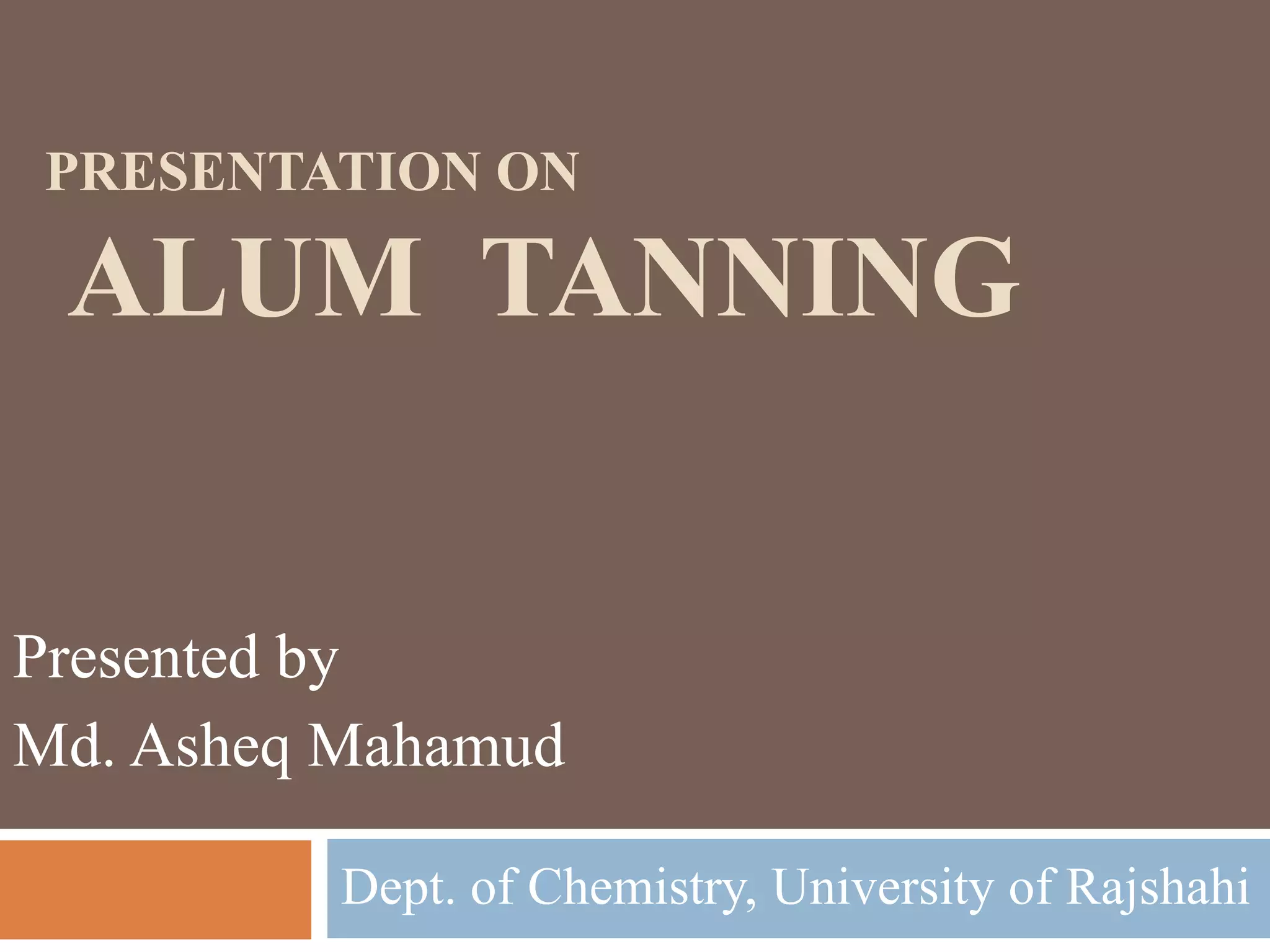 Alum tanning PPT