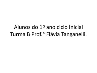 Alunos do 1º ano ciclo Inicial
Turma B Prof.ª Flávia Tanganelli.

 