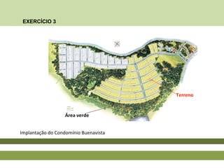 Terreno
Área verde
Implantação do Condomínio Buenavista
EXERCÍCIO 3
 