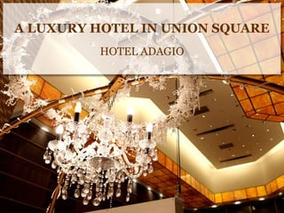 A LUXURY HOTEL IN UNION SQUARE
HOTEL ADAGIO

 