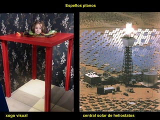 Espellos planos
central solar de heliostatosxogo visual
 