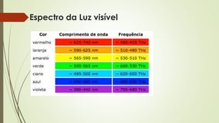 Espectro da Luz visível 
 