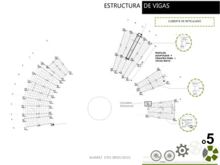 ALVAREZ 3701-0850|2016| 71
o5
ESTRUCTURA DE VIGAS
CUBIERTA DE RETICULADO
 