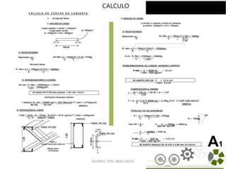 ALVAREZ 3701-0850|2016| 78
A1
LA ESTRUCTURA EXISTENTE DE LOS
ANTIGUOS TALLERES FERROVIARIOS
DEFINE UNA CIRCULACION CIRCULAR
QUE ARTICULA TODAS LAS PARTES DEL
PROYECTO, ENTRE ELLAS ,ENTRE ELLSS
Y EL EXTERIOR. POR SUS
CARACTERISTICAS ESTA CIRCULACION
PRINCIPAL ADQUIERE CARÁCTER DE
ESPACIO SOCIAL QUE ADEMAS SE
EXPANDE EN EL ACCESO DANDO A LOS
HALL.
CALCULO
 