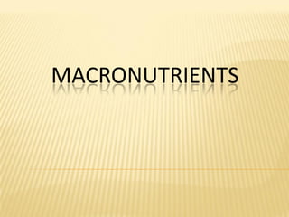 MACRONUTRIENTS
 