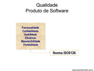 Qualidade 
Produto de Software 
www.alvarofpinheiro.eti.br 
 