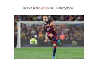 Iniesta is the oldest in F.C.Barcelona
 