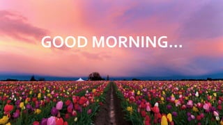 GOOD MORNING…
GOOD MORNING…
 