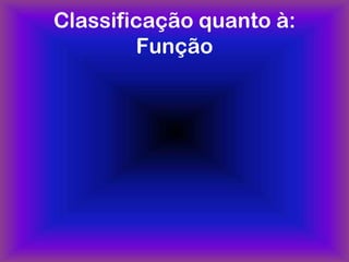 Classificação quanto à:
        Função
 