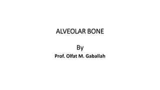 ALVEOLAR BONE
By
Prof. Olfat M. Gaballah
 