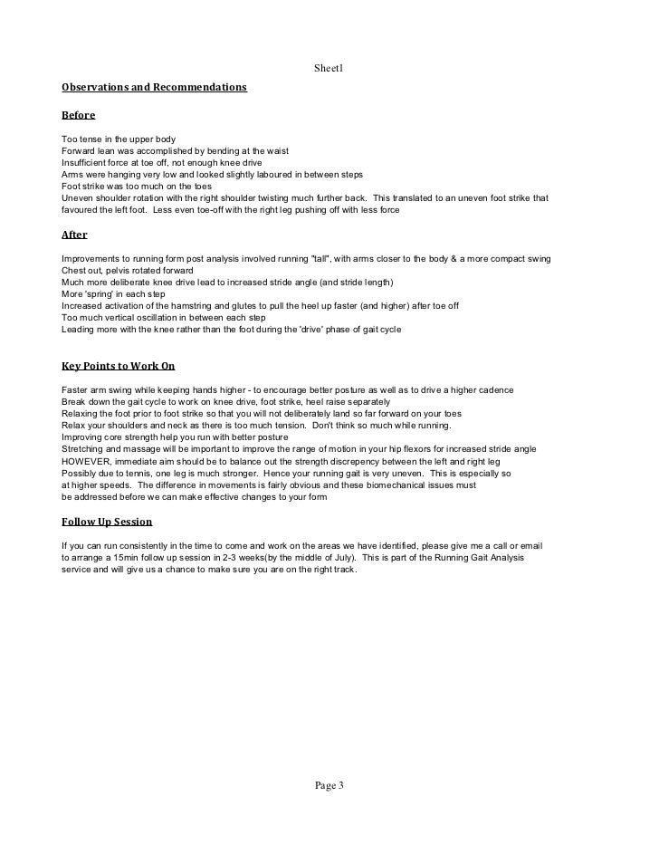 Gait Analysis Report Client Sample 1
