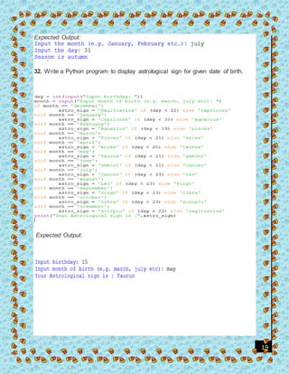 PYTHON PROGRAMS | DOCX