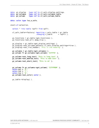 Alv object model simple 2 d table - the basics | PDF
