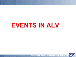  EVENTS IN ALV 
ã SAP AG 2001, Smart Forms - the Form Printing Solution, 
Claudia Binder / Jens Stumpe 29 
 