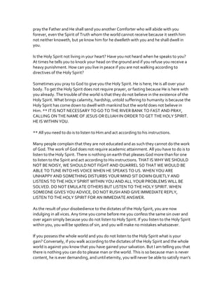 Always listen to the voice of the holy spirit within you | DOCX
