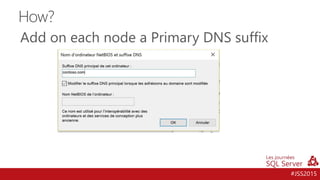 #JSS2015
Add on each node a Primary DNS suffix
How?
 