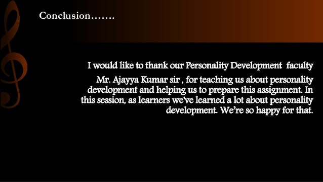 Conclusion on personality development picture