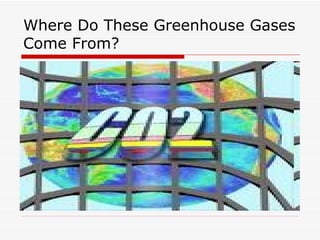Where Do These Greenhouse Gases Come From? 