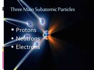 ThreeMainSubatomicParticles
Protons
Neutrons
Electrons