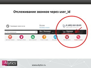 Отслеживание звонков через user_id 
www.alytics.ru 
 