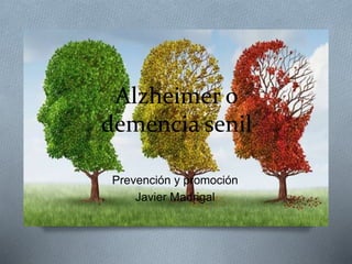 Alzheimer o
demencia senil
Prevención y promoción
Javier Madrigal
 