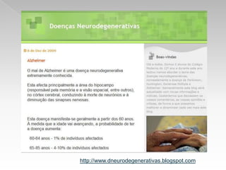 Tratamento:Prevenção/estabilizaçãodaprogressãodadoençaTratamento dos sintomasprimários (cognitivos)Tratamento dos sintomassecundários (psiquiátricos/comportamentais)