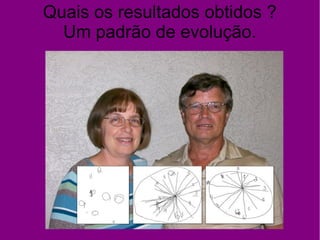 Quais os resultados obtidos ?
Um padrão de evolução.
 