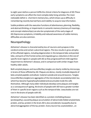 Alzheimer's disease | PDF