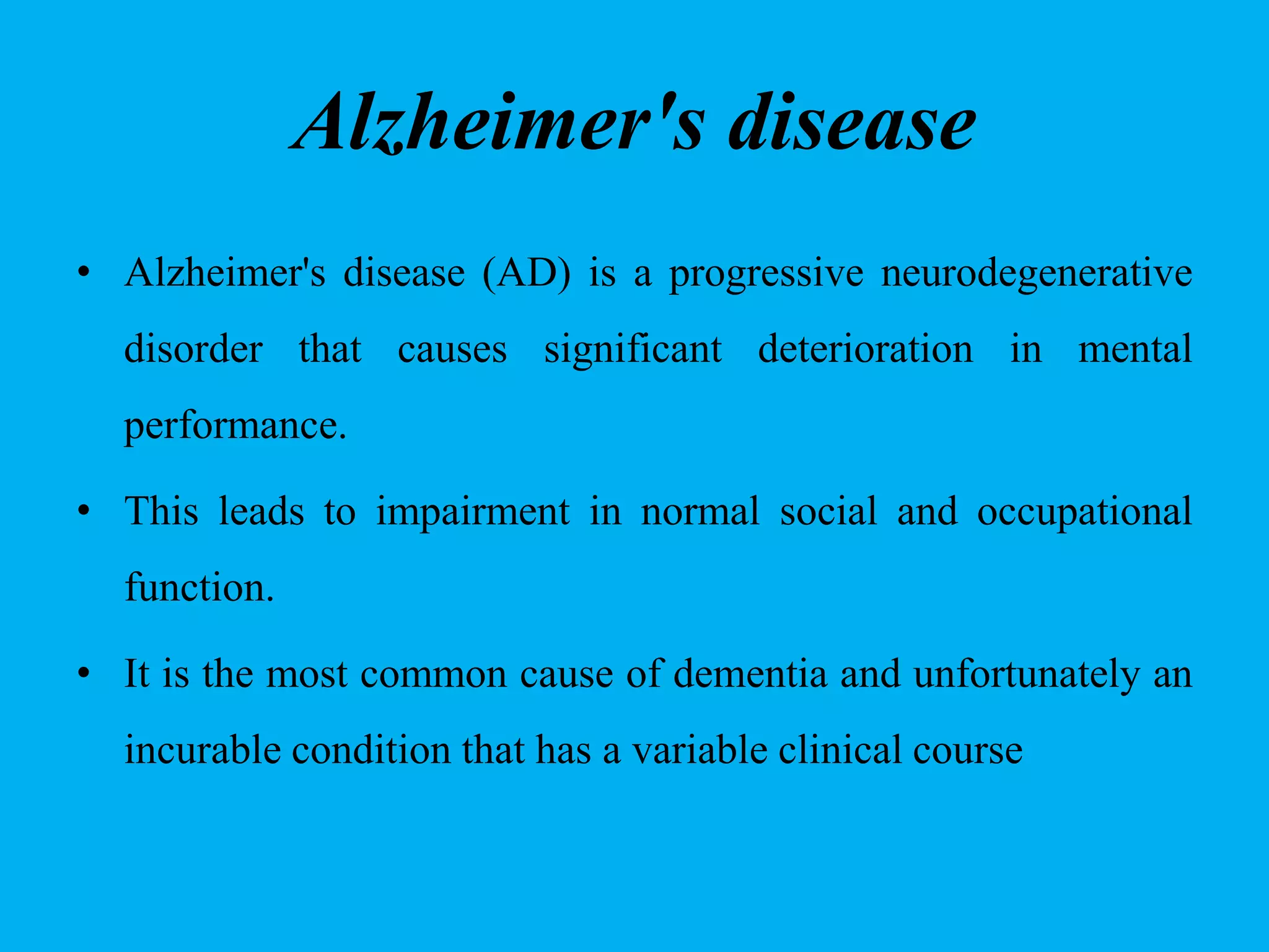Alzheimer's disease pharmacotherapy | PPTX